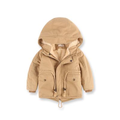 China Hot Selling Cotton Breathable Hooded Winter Girls Jacket Solid Color Children's Warm Coat for sale