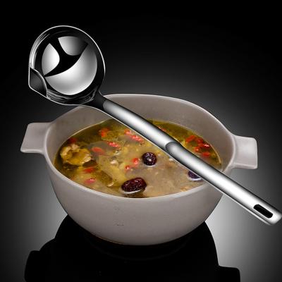 China Sustainable New style 304 stainless steel separated oil soup spoon kitchen soup spoon for sale