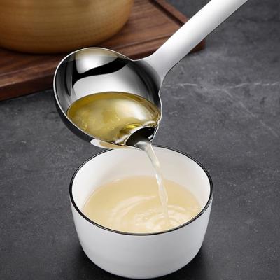 China Sustainable New Design Long Handle Hot Pot Oil Soup Separator 304 Stainless Steel Filter Spoon for sale