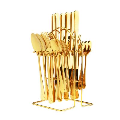 China Hot Selling Sustainable Hotel 24 Piece Gift Set Metal Knife Forks Spoon Stainless Steel Cutlery Set for sale