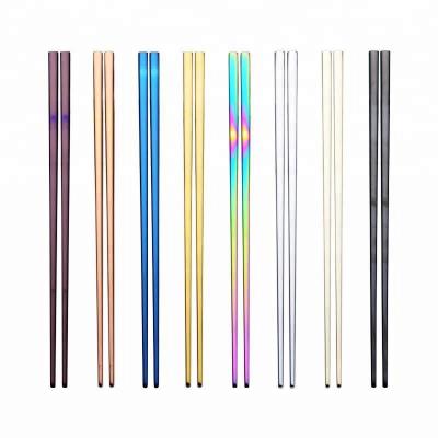 China Sustainable reusable colorful stainless steel cutlery304 stainless steel chopsticks for sale