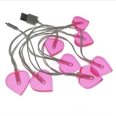 China Camera Mini LED String Light 1M Heart Shape Wire Fairy Lights For Christmas Home Wedding Party for sale