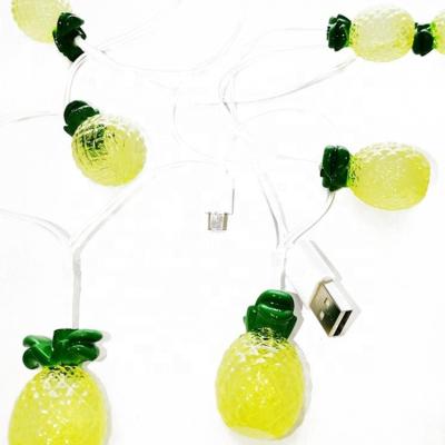 China High Quality Camera Phone Charging Cable Pineapple Fruit Shape LED String Lights for sale