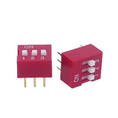 China SPST 2.54mm Pitch Dial Switch 3 Position Key 6P 6 Pin DIP Switch DS03 6 Pin DIP Switch for sale