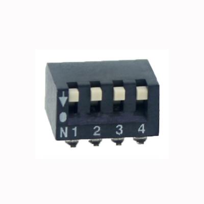 China 4 Position SMD Side Interlocked Piano Type DIP Switches With Through Operation DSPV04 4 Position SMD Side Operated Piano Dip Switch for sale