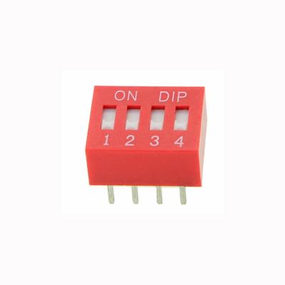 China 4 Way Position Expanded Actuator By Sliding Contacts Dip 4 Pole DS04 4 Position DIP Switch for sale