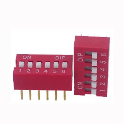 China Type 6 Position 6 Pin Dip Switch DS06Dip Slide Switch for sale