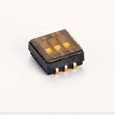 China 3 Way 6 Pin J Lead SMD 1.27mm Half Pitch DIP Switch HDJ03TR 3 Way 1.27mm DIP Switch for sale