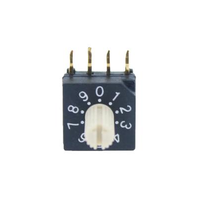 China 2.54mm Right Angle 4 Position 8 10 16 Rotary Dip Switch 10x10mm for sale