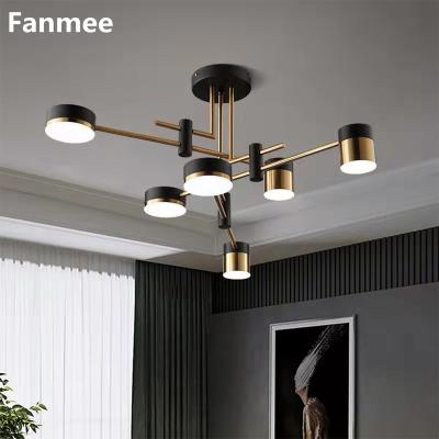 China Modern Nordic LED Chandeliers Lighting Bedroom Modern Acrylic Black Living Room Kitchen Chandelier Lamps Gold Iron Indoor Lights for sale