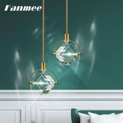 China Modern Nordic LED Chandeliers Square K9 Crystal Metal Round Pendant Hanging Circle Lamps Bedroom Living Room Bathroom Lights for sale