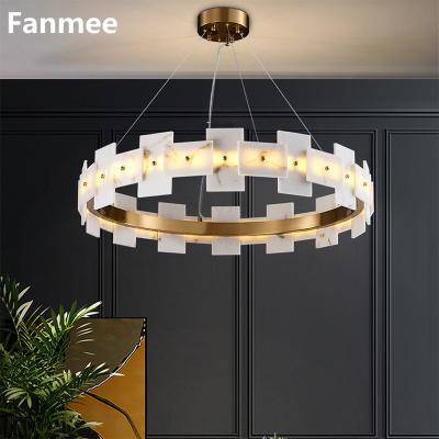 China Modern Decoration Indoor Lighting Led Chandelier For Living Room Bedroom Luxury Round Hanging Light Creative Design Home Decor White Lamp Indoor Lighting Fixture for sale