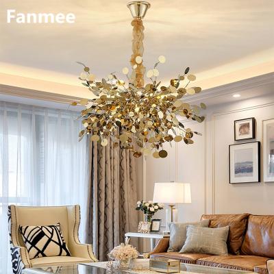 China Modern Decoration Creative Design Indoor Lighting Chandelier For Living Room Gold Stainless Steel Room Decor Luxury Lamp Hang Light Fixture Bedroom Dining for sale