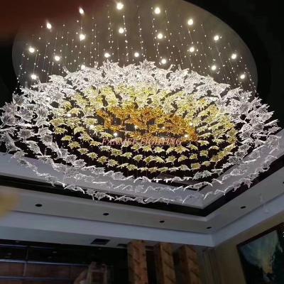 China Residential Construction Lighting Project Lighting Large Hotel Crystal Chandelier Hotel Lobby Crystal Lighting Custom Lamp for sale