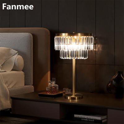 China Lighting Modern Crystal Round Standing Lights Bedroom Living Room Dining Table Lamp Chandelier Fixture LED Copper Floor Lamps Luxury Functions for sale