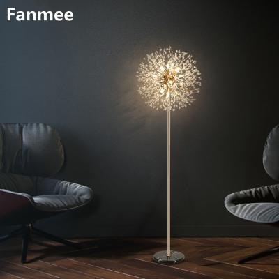 China Beautiful Vintage LED Crystal Floor Lamp Stand Lamp For Living Room Bedroom Hotel Dandelion Marble Floor Light Postmodern Creative Light for sale