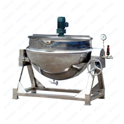 China NEWEEK Meat Processing Plants 300 Liter Tilting Type 304 Stainless Steel Industrial Milk Boiling Kettle for sale