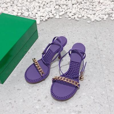 China New Fashion Trend Style Designer Brand Logo Sandals High Heel Wedding High Quality Slippers for Women and Stylish Running Ladies Shoes for sale