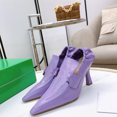 China Hot Selling Light Brand Logo Luxury Designer High Heel Shoes Elegant Toe Party Wedding Pumps Women Shoes Pointed Sexy Genuine Leather for sale