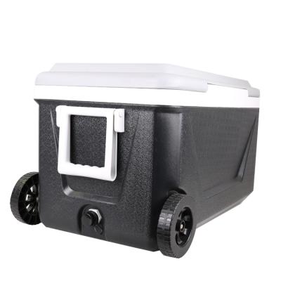 China Wholesale PP 45l Outdoor Water Box Insulated Camping Cooler Fish With Wheels for sale