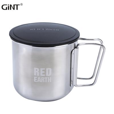 China Sustainable Stainless Steel Outside Cooking Camping Travel Mug With Floding Handle for sale