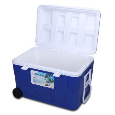 China Wholesale 120L Waterproof Plastic Wheeled Ice Cooler Box For Outdoor Picnic Hiking Camping With Wheels for sale