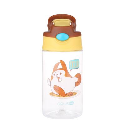 China Wholesale Viable 400ml Kids Glass Water Bottle With Straw Cute School Leakproof Home Bottle Cup for sale