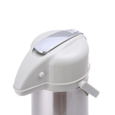 China Business HOT Stainless Steel 2.2L Airpot Professional with Hand Travel Squeezing Compressor Hot Water Tea Bottles Flask for sale