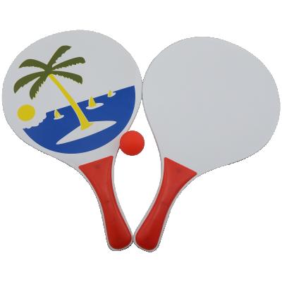 China Promotion New Design Beach Wooden Tennis Racket and Gifts for Beach Game for sale