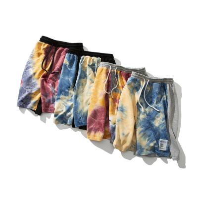 China Anti-wrinkle Tie Dye Style Heavy French Terry Cotton Jogger Shorts Men Custom Shorts for sale