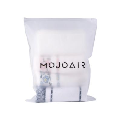 China Recyclable Double Sided Frosted CPE Zipper Bag , Reusable Zip Lock Plastic Bag Clothing Packaging for sale