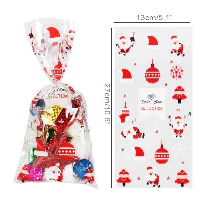 China Recyclable Christmas Gift Bag Cartoon Santa Claus Print Cellophane Bags Baking Candy Packaging Bags Xmas Party Year New Navidad 2021 for sale