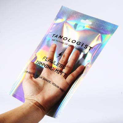 China Recyclable Holographic Translucent Laser Zipper Lock Packaging Resealable Bag Pouch Storage Eyelash Cosmetic Box For Wholesale for sale