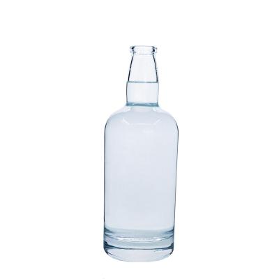 China Glass Packaging Bottles Customized Logo Mini Clear Empty Glass Liquor Beverage Wine Liquor Bottle for sale