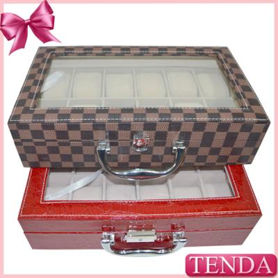 China Large Big Size Red Black Watch Carrier Collection Collector Displays Case for Chain Store Shop for sale