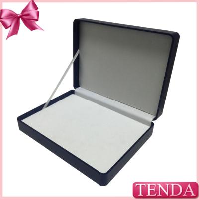 China White Brown Black Blue Hinged Ribbon Package Leatherette Leather Box with PVC PET Blister for sale