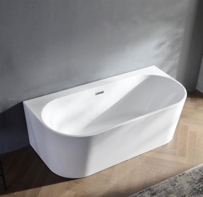 China FABIAO 5002 Modern Freestanding Model Back to Wall Square Rectangular Bathtubs Acrylic Freestanding Bathtub for sale