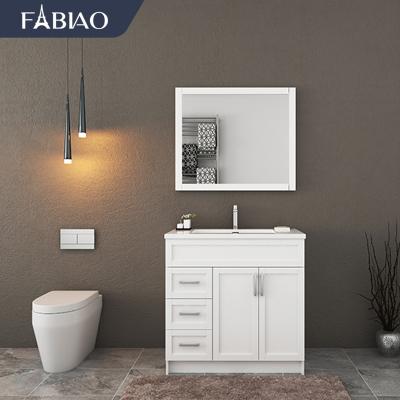 China FABIAO New Style Bathroom Furniture White Bathroom Cabinet Modern Bathroom Cabinet With Basin Mirror for sale