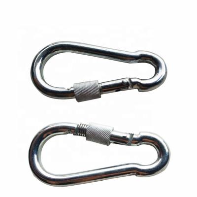 China Seat Belt Hook Safety Harness Belt Hook Screw Steel Carabiner for sale