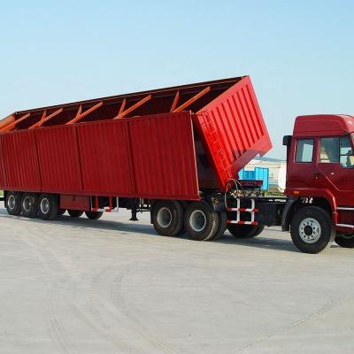 China Truck Trailer OEM Wheel Coal Sand Transport Side Discharging Trailer Tipping Dumper Truck Cargo Trailer  Side Dump Semi Trailer for sale