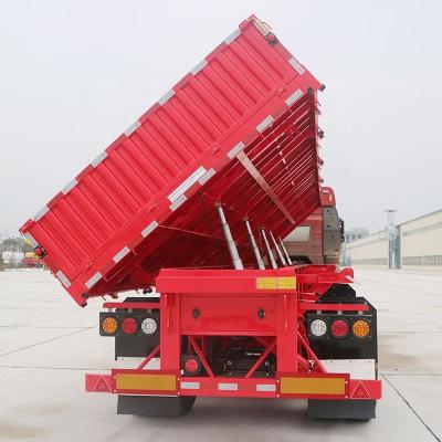 China Truck Trailer 35 40 CBM China Heavy Duty Side Dump Stone Transportation Equipment Farm Dumper Trailers Tipper Trailer Dump Semi Truck Trailer for sale