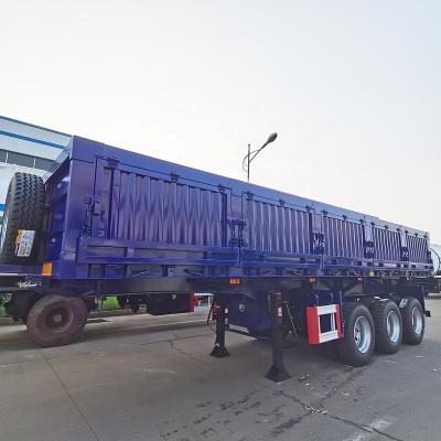 China Truck Trailer High Quality Customize 3 4 Axles Strong Lifting Force Transport Rock Dump Trailers Side Dumper Tipper Semi Truck Trailer for sale