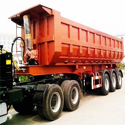 China Truck Trailer 3 Axles 40 Cubic Meter loading Grain Soybean Corn Dumper Semi Truck Trailer Hydraulic Rear Dump Trailers Back Dumper Semitrailer for sale