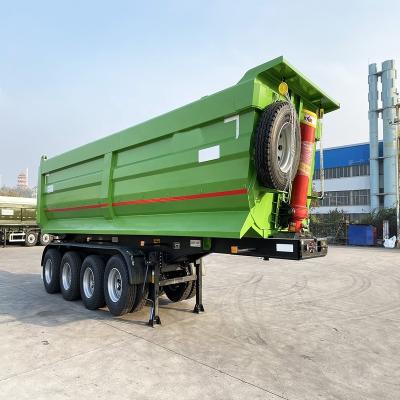 China Truck Trailer 50t 60t 4 Axis Special Transportation Rear Dump Semi Trailer End Tipper Dump Semi Trailer  Tipping Trailer with High Quality for sale