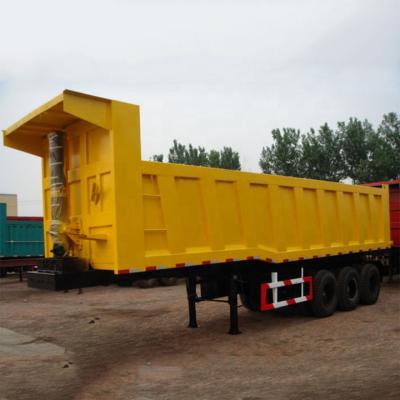 China Truck Trailer 35 40 CBM China Heavy Duty Transportation Stone Transportation Equipment Back Dumper Truck Dump Tipper Semi Trailer for sale