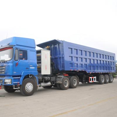 China Truck Trailer Sepcial Transportation 3 Axle 4 Axle Hydraulic U-shape Dump Trailer Rear Tipper Dumper Semi Truck Trailers Price for Sale for sale