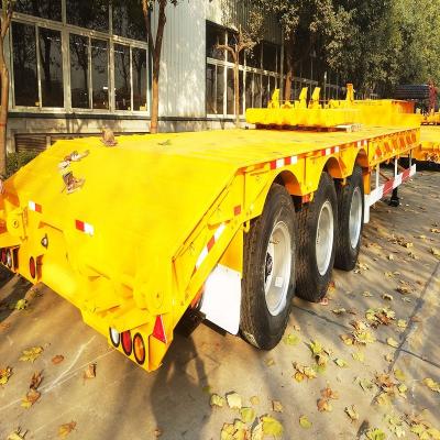 China Truck Trailer Factory Customization 4 Axis Railing Semi-trailer High Quality Heavy Duty Machine Transport Lowbed Truck Trailers for sale