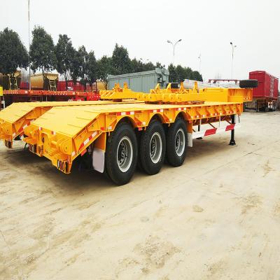 China Truck Trailer 3 Axle 80t Heavy Duty Excavator Trailers Drop Deck Semitrailer Gooseneck Galvanized Trailer Lowboy Low Bed Truck Trailer for sale