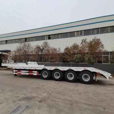 China Truck Trailer 3 4 Axis 70 60 Ton Equipment Trailer Low Bed Goose Neck Truck Galvanised Trailer Low Platform Semi-trailer for sale