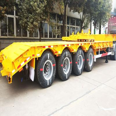 China Truck Trailer Special Transportation 40ft Containers Excavator Transport Low Bed Truck Trailer Lowboy Gooseneck Semi Truck Trailers for sale